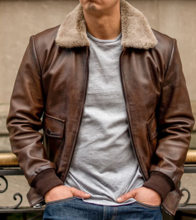 Classic Leather Aviator Jacket